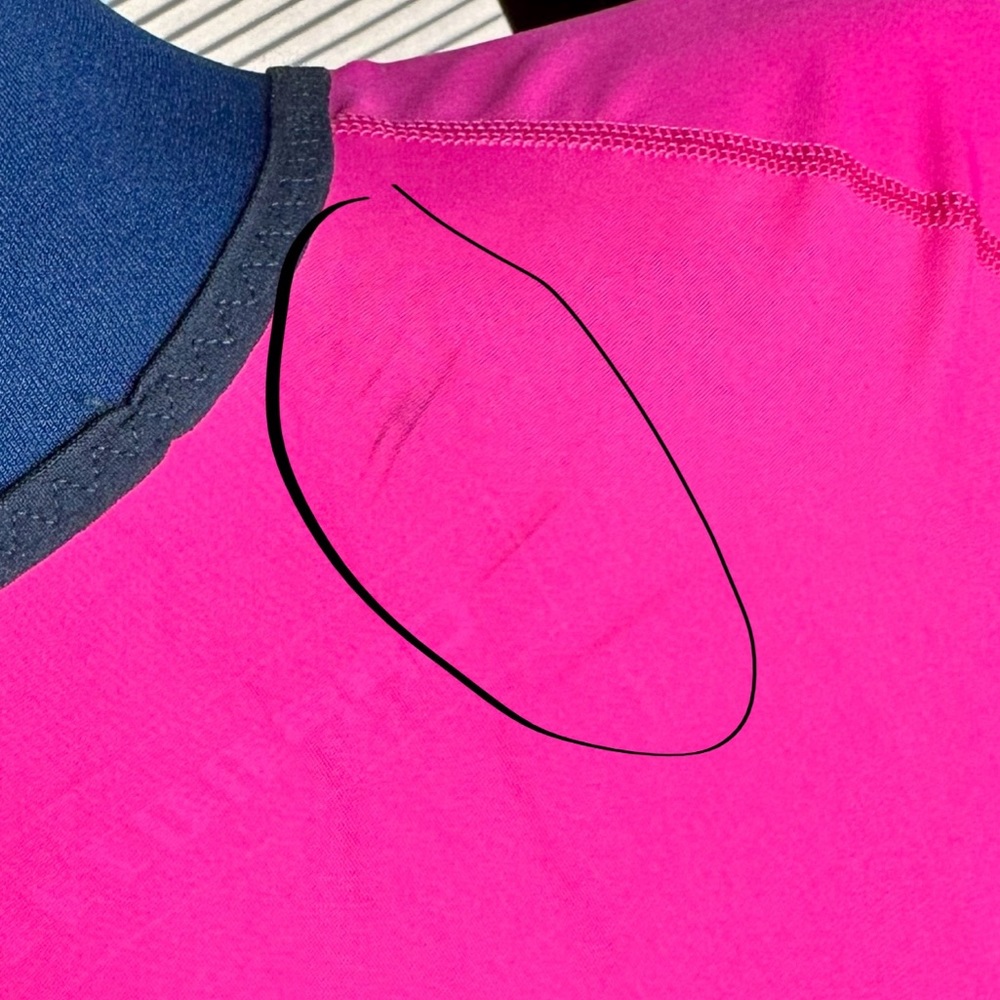 EUC Virgil Abloh OFF-WHITE Pink & Black OFF ACTIVE Short Sleeved Stretch Top - Picture 17 of 17